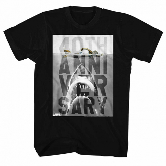 Jaws 40th Black Adult T-Shirt
