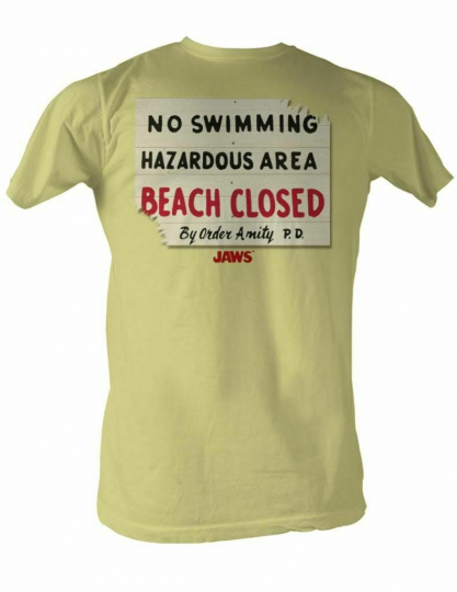 Jaws Hazardous Yellow Heather Adult T-Shirt