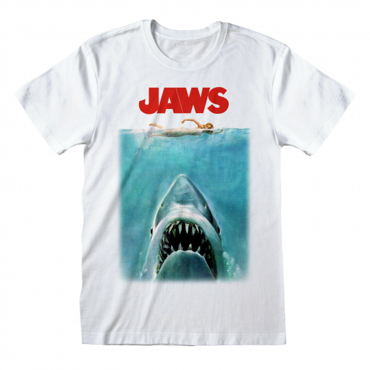 Jaws Movie Poster Great White Shark Official Tee T-Shirt Mens