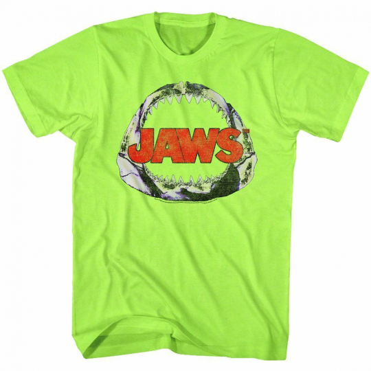 Jaws Neon Bone Mint Heather Adult T-Shirt
