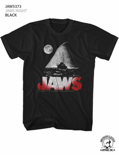 Jaws Night Black Adult T-Shirt