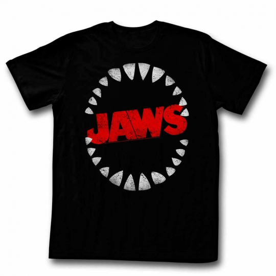 Jaws Teeth Black Adult T-Shirt