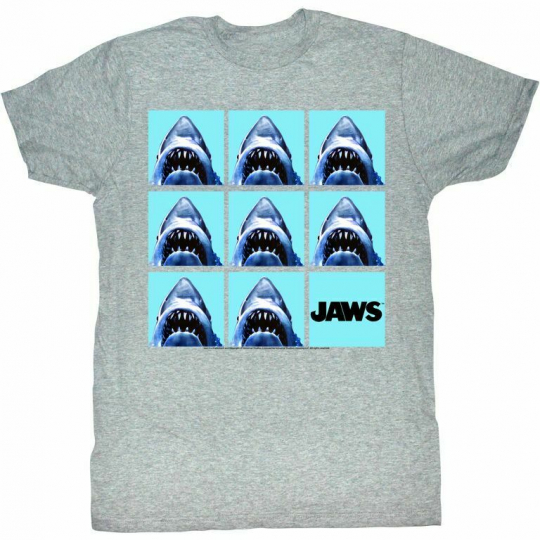 Jaws Undefeatable Gray Heather Adult T-Shirt
