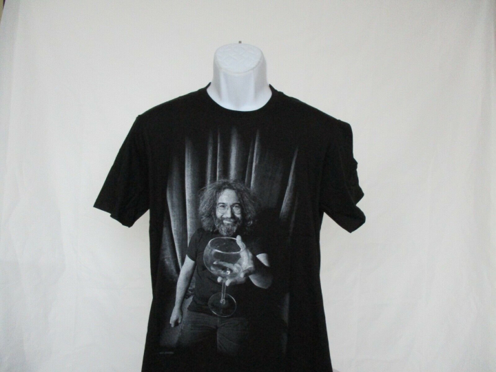 Jerry Garcia Wine Glass Grateful Dead Black T-Shirt - Adult Small - Large NEW