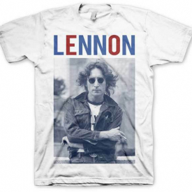 John Lennon -John Lennon Red White & Lennon Adult T-Shirt -Rock Band the Beatles