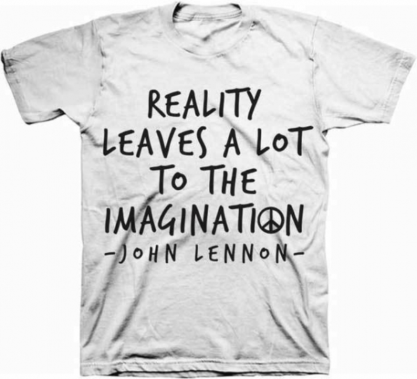 John Lennon Reality Imagination Adult T-Shirt - Rock Band the Beatles Music Tee