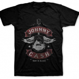 Johnny Cash Winged Guitar Man in Black Country Folk Rock Music T Shirt 30030038
