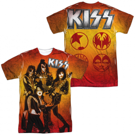 KISS FIRE POSE Licensed Adult Men's Graphic Band Tee Shirt SM-3XL