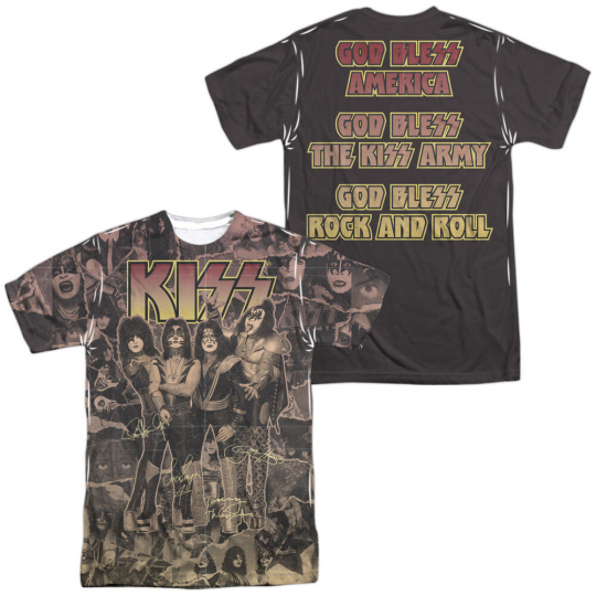 KISS GOD BLESS Licensed Sublimation Adult Men's Band Tee Shirt SM-3XL