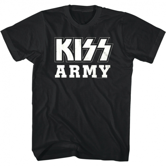 Kiss Army Logo Men's T Shirt Hard Metal Fan Rock Band Family Tee Concert Wear