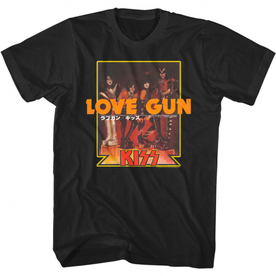 Kiss Love Gun Japanese Album Cover Men's T-Shirt NYC Rock Band OFFICIAL Merch