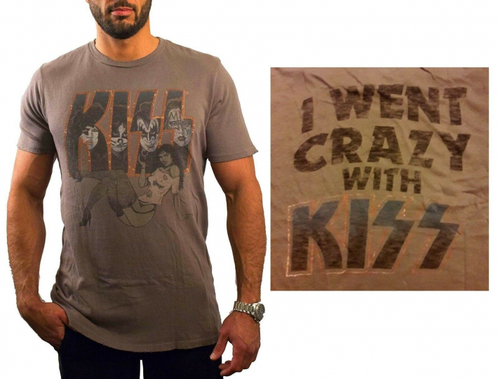 Kiss T-Shirt I went crazy with Kiss Junk Food Originals metal rock L XL Last NWT