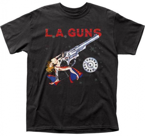 LA Guns Cocked & Loaded Bullet Ammo Music Hard Rock Adult T Tee Shirt LAG02