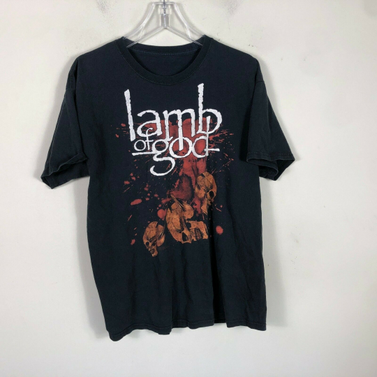 Lamb Of God T Shirt Men's L Black Short Sleeve Vintage Band T Shirt