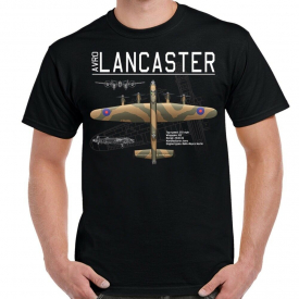 Lancaster Bomber Schematic Design Adult T-Shirt