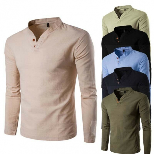 Long  Sleeve  Shirt Men's Casual Shirts Tee T Men Slim Fashion Cotton Tops