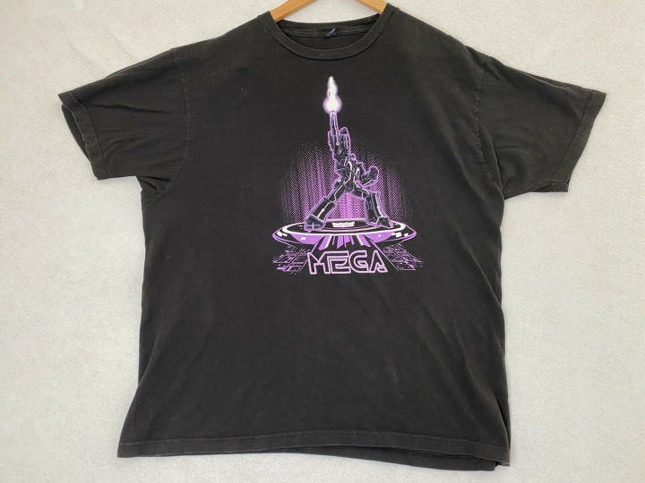 MEGA (TRON) Megatron in the style of Tron Legacy : Black Graphic T-Shirt : XL