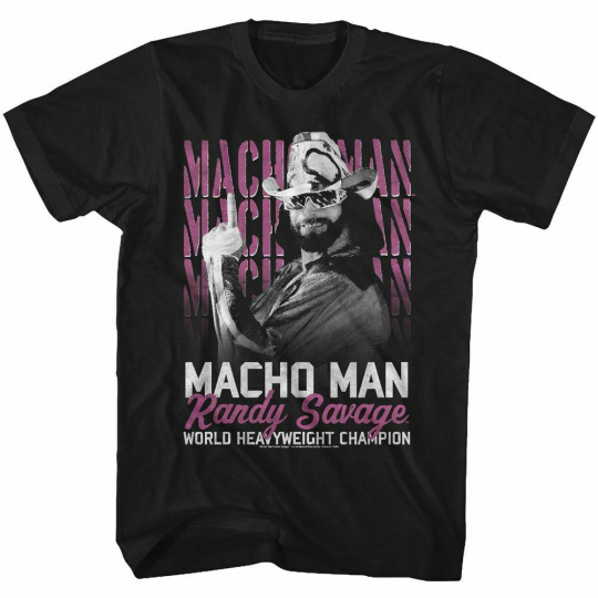 Macho Man Heavyweight Champ Black Adult T-Shirt