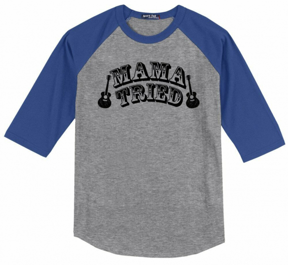 Mama Tried Mens Raglan Jersey Country Music Video Band Southern Redneck X1
