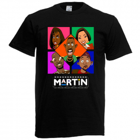 Martin TV Show Cartoon Cast Men’s Black T-Shirt Size S to 5XL