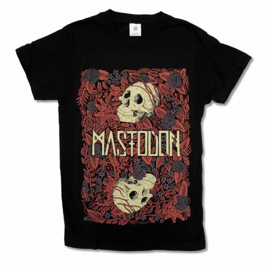 Mastodon Flower Skulls Adult Black T Shirt New Official Band Merch