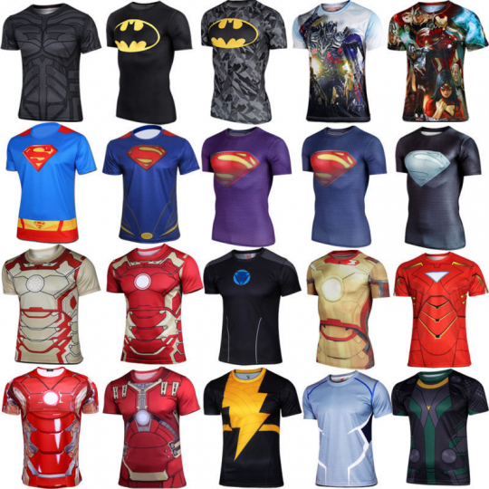 Men Women Marvel DC Superhero Comics Jersey Top Outdoor Sport T-Shirt Man Gym