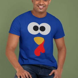 Men’s Cute Thanksgiving T Shirt Turkey Shirt Turkey Face Tshirt Cartoon Adorable
