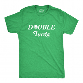 Mens Double Turds Tshirt Funny Movie Quote Golf Caddyshack Novelty Tee (Heather
