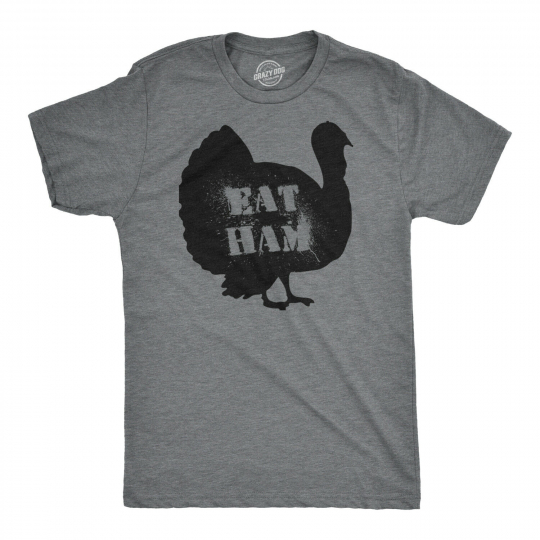 Mens Eat Ham Funny Turkey Tee Hilarious Novelty Thanksgiving Holiday T shirt