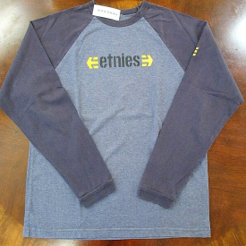 Men’s Etnies L/Sleeve T-Shirt, Color Blue, Size Medium.
