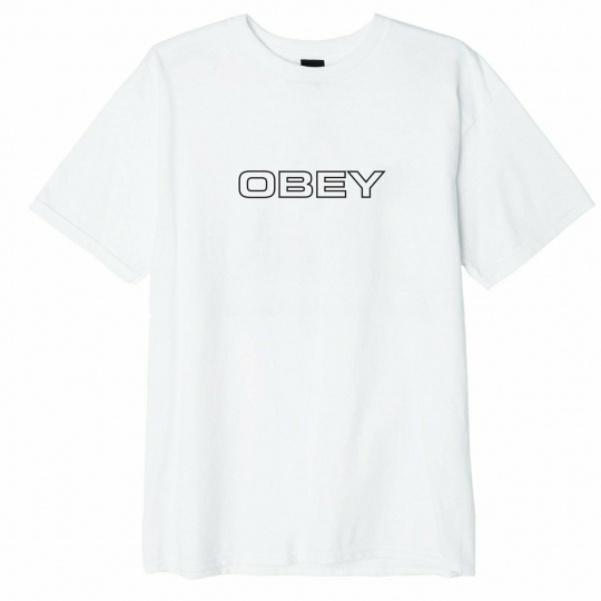 Mens OBEY Clothing Ceremony Logo Basic T-shirt White