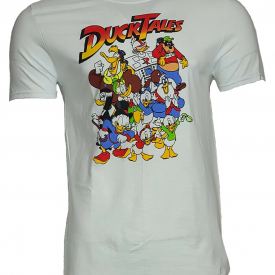 Men’s T-shirt Disney Team Duck Tales Cast Group Shot Graphic White Tee NEW