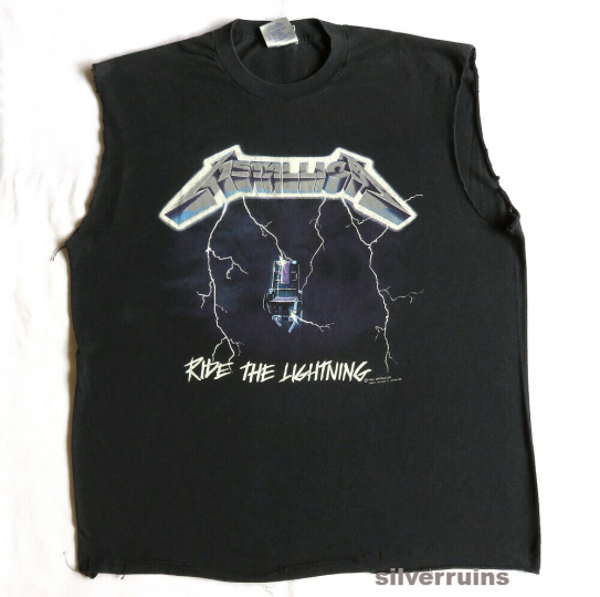 Metallica Vintage T Shirt 1980's Ride The Lightning S/L Thrash Metal Band L