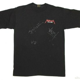 Metallica Vintage T Shirt 1994 Fan Club XL Autographed Signed Rock Band Hetfield