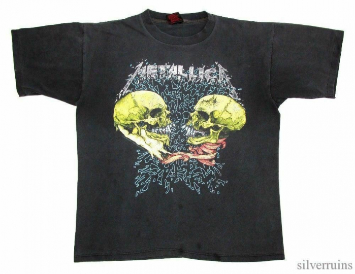 Metallica Vintage T Shirt 90's 1991 Tour Concert L Pushead Sad But True Hand
