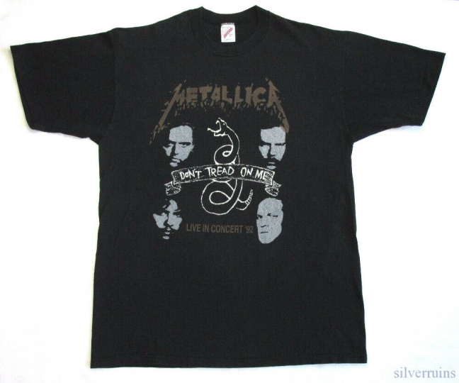 Metallica Vintage T Shirt 90's 1992 Black Album Concert Tour Dates XL Rock Band