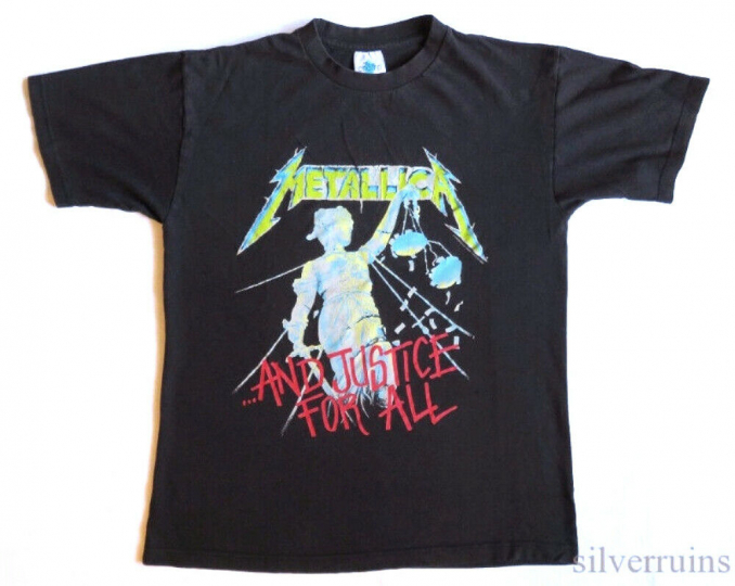 Metallica Vintage T Shirt 90's 1994 Justice For All L Thrash Metal Band Pushead