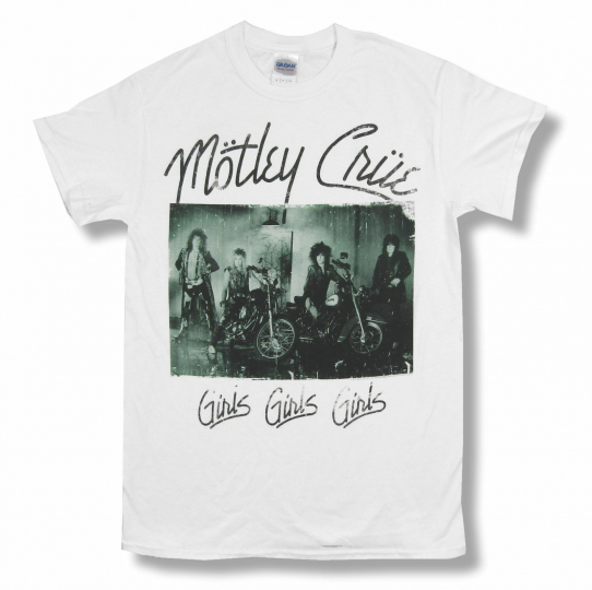 Motley Crue Bikes Motorcycles Band Pic White T Shirt New Official Merch