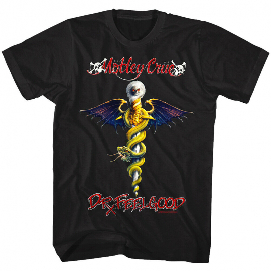 Motley Crue Dr Feel Good Men's T Shirt Rock Band Album Cover Concert Heavy Metal