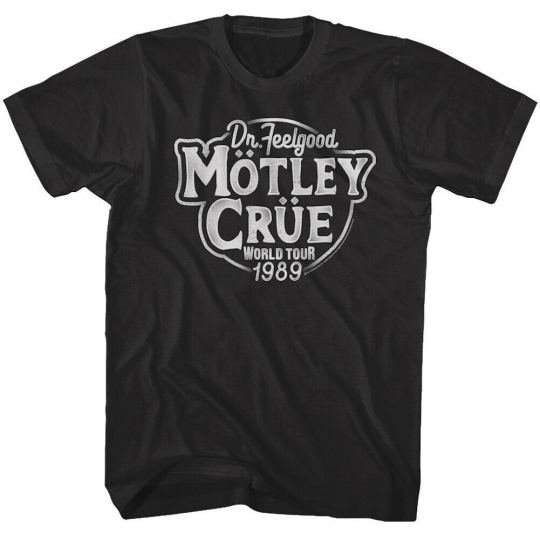 Motley Crue Dr Feelgood Tour 89 Men's T Shirt Black Heavy Metal Band Merch
