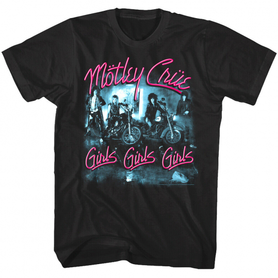Motley Crue Girls Girls Girls Men's T Shirt Album Cover Rock Band Concert Merch