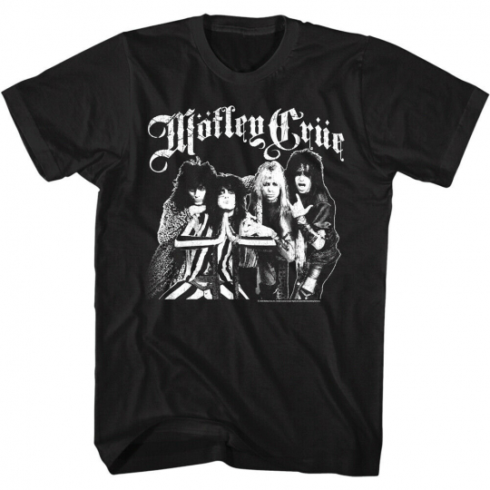 Motley Crue Rock Band Photo Men's T Shirt Glam Metal Group Concert Tour Merch