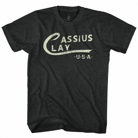 Muhammad Ali Cassius Clay Logo Black Heather Adult T-Shirt
