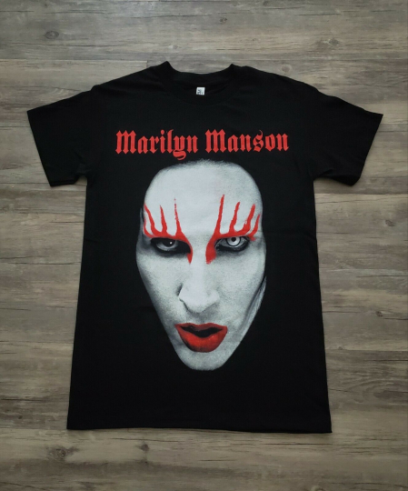 NEW MARILYN MANSON BIG FACE RED LIPS GOTHIC T SHIRT