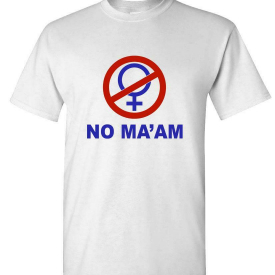 NO MA’AM funny joke parody party – Cotton Unisex T-Shirt