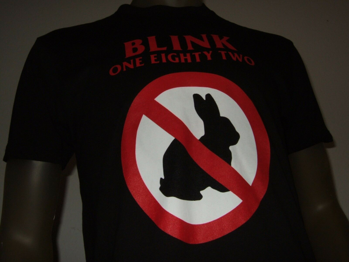 NWT Men's Small Black Blink One Eighty Two 182 Bunny Rabbit Rock Band Tee Shirt