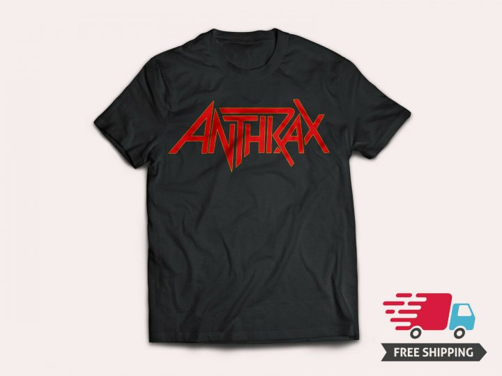 New Anthrax American Heavy Metal Band Logo Men's Black T-Shirt Size S-5XL