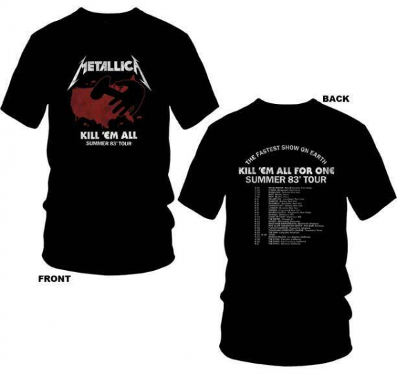 New METALLICA KILL EM ALL TOUR  2 SIDED  LICENSED CONCERT BAND  T Shirt