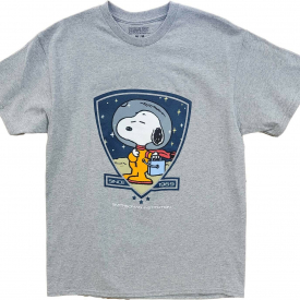 New Men’s Peanuts Snoopy Smithsonian Institution Retro Vintage Grey T-Shirt Tee