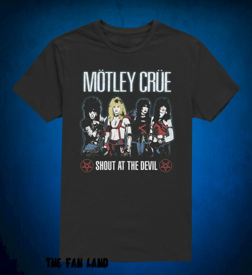 New Motley Crue Shout at the Devil 1983 Mens Vintage T-shirt